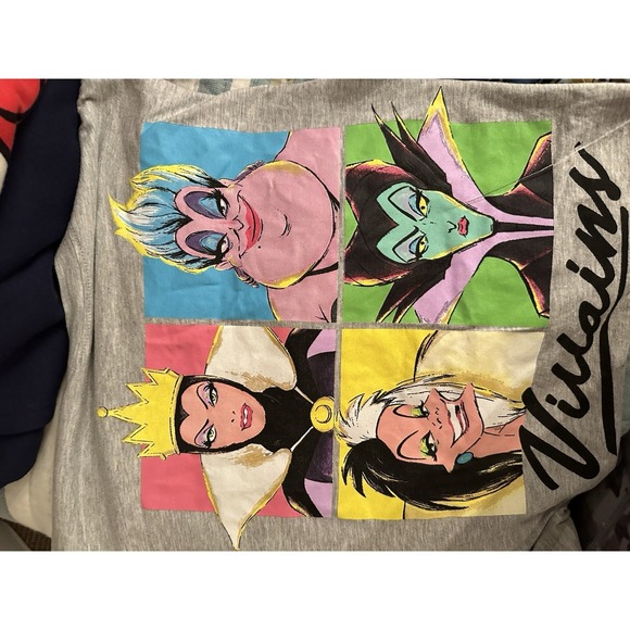 Disney Villains Gray T-Shirt 3X Ursula Maleficent Evil Queen Cruella de Vil - Picture 2 of 4
